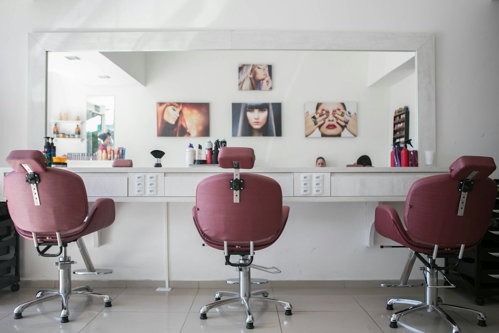 Empty hair salon after closing time