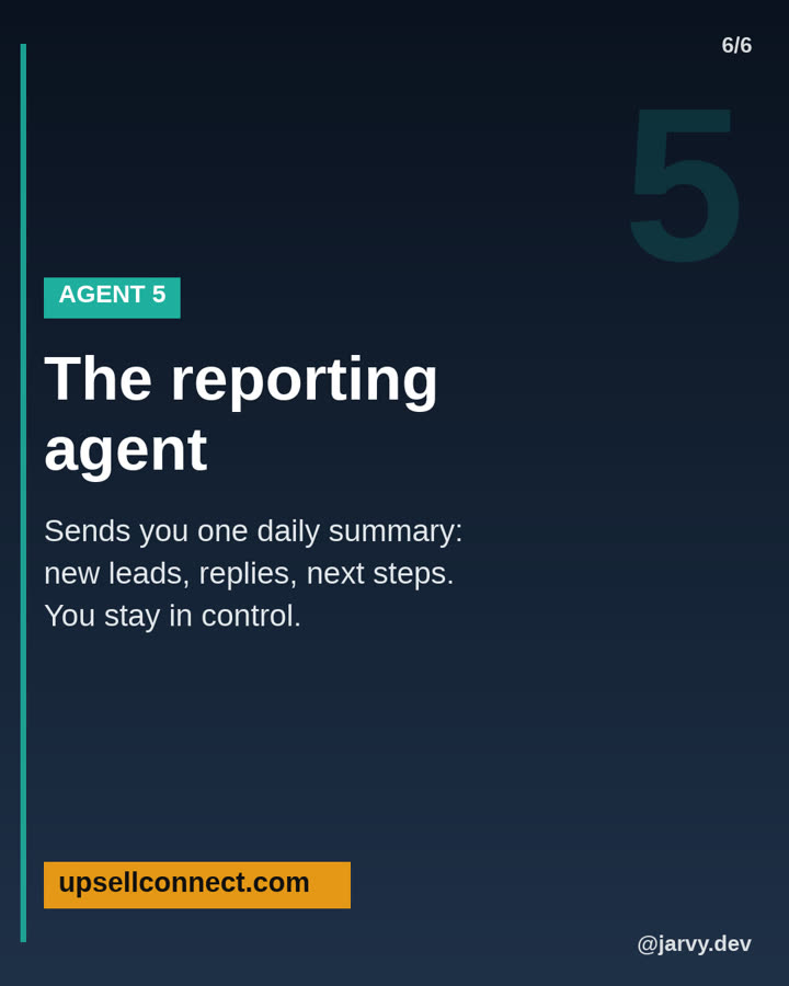 Slide: Agent 5, the reporting agent