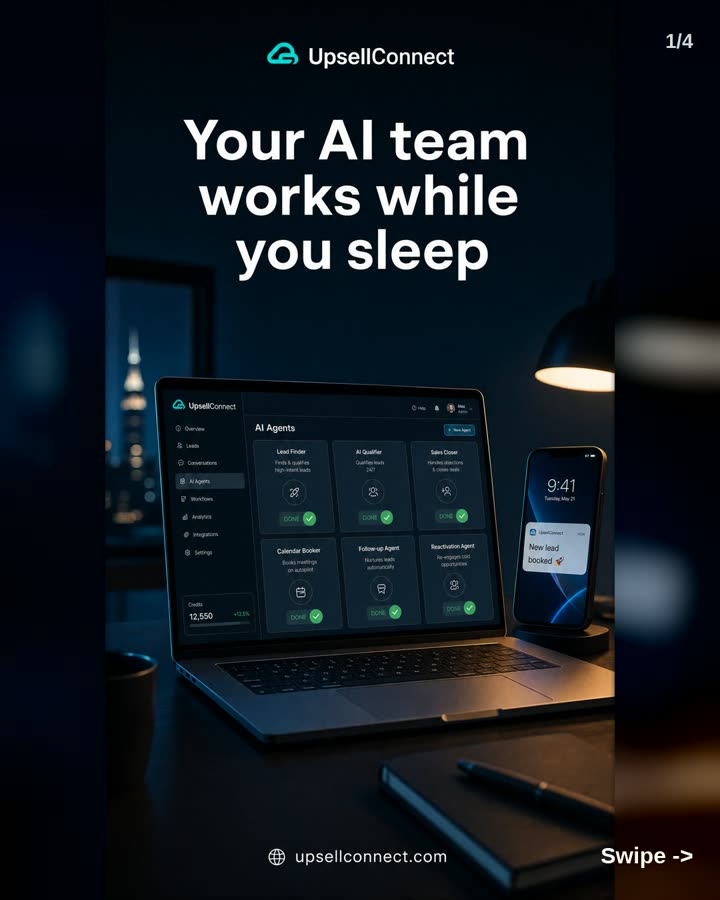 Slide: your AI team works while you sleep